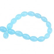 Glaskralen ovaal 11x8mm Ice blue